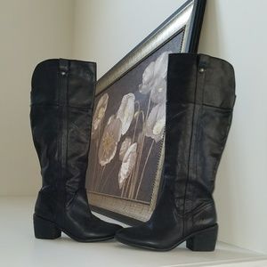 Vince Camuto Black Leather Riding Boots